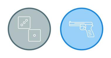dé et pistolet icône vecteur