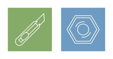 Stationnaire couteau et écrou icône vecteur