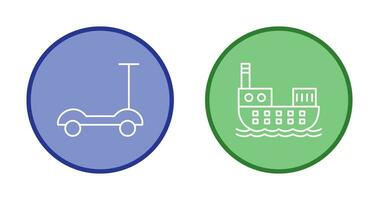 scootie et cargaison navire icône vecteur