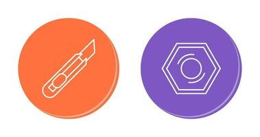 Stationnaire couteau et écrou icône vecteur