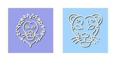 Lion et guépard icône vecteur