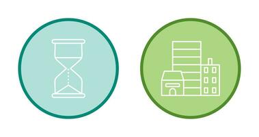 Sablier et réel biens icône vecteur