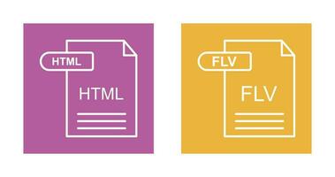 html et flv icône vecteur