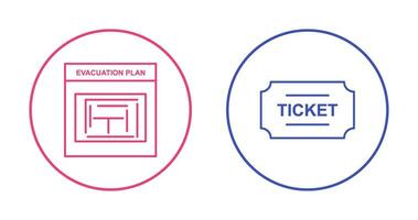 évacuation plan et des billets icône vecteur