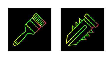 peindre brosse et dupel icône vecteur