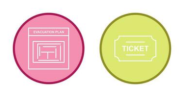 évacuation plan et des billets icône vecteur