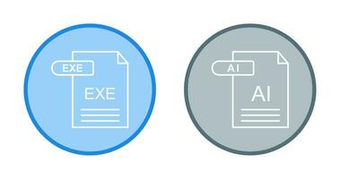 ai et EXE icône vecteur