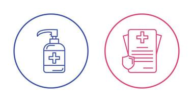 désinfectant et le reçu icône vecteur