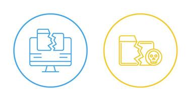 Les données perte et infecté icône vecteur