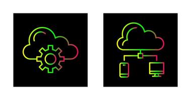 nuage l'informatique et nuage icône vecteur