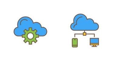 nuage l'informatique et nuage icône vecteur