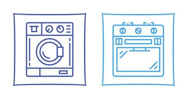 la lessive machine et le fourneau icône vecteur