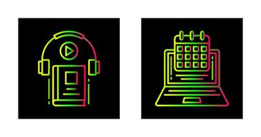 calendrier et l'audio livre icône vecteur