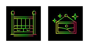 bébé lit de bébé et image icône vecteur