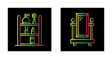 étagère et sol miroir icône vecteur