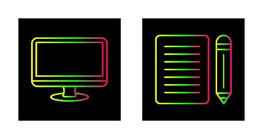 moniteur et Remarque icône vecteur