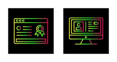 en ligne certificat et profil icône vecteur