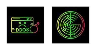 ddos et radar icône vecteur