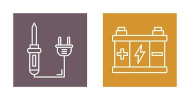 soudure et batterie icône vecteur