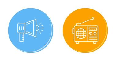 mégaphone et radio icône vecteur