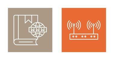 site Internet et sans fil icône vecteur