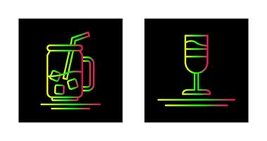 glacé thé et arc en ciel boisson icône vecteur