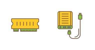 RAM et Puissance banque icône vecteur