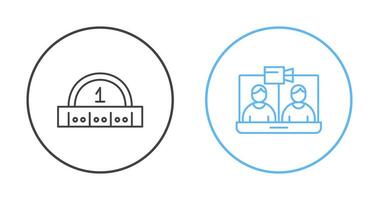 vidéo conférence et règle icône vecteur