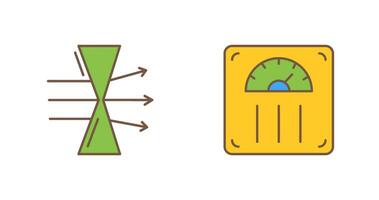 dispersion et poids échelle icône vecteur