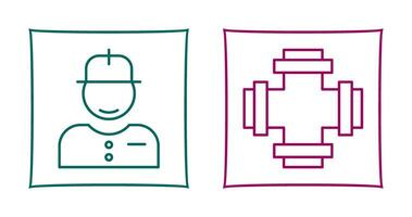 ouvrier et plomberie icône vecteur