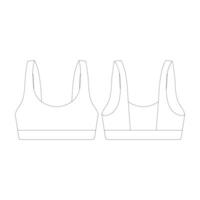 modèle large sangle bikini Haut vecteur illustration plat conception contour Vêtements collection