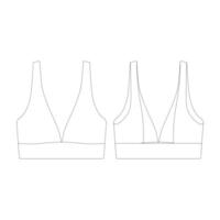 modèle longue ligne Triangle bikini Haut vecteur illustration plat conception contour Vêtements collection