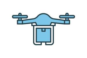 livraison drone icône. icône en relation à livraison. adapté pour la toile placer, application, utilisateur interfaces, imprimable etc. plat ligne icône style. Facile vecteur conception modifiable