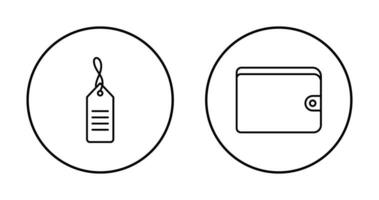 vente étiquette et portefeuille icône vecteur