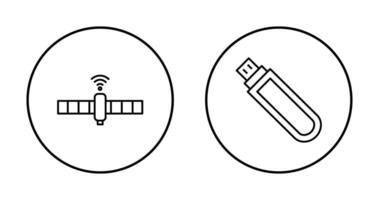 satellite et USB conduire icône vecteur