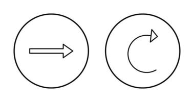 droite La Flèche et recharger icône vecteur