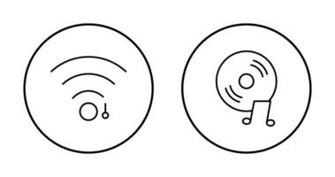 Wifi signe et la musique CD icône vecteur