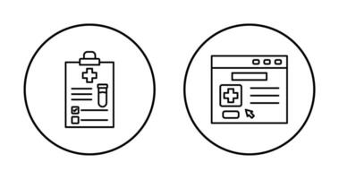 médical rapport et navigateur icône vecteur
