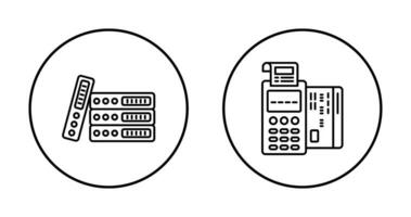 classeurs et pos Terminal icône vecteur