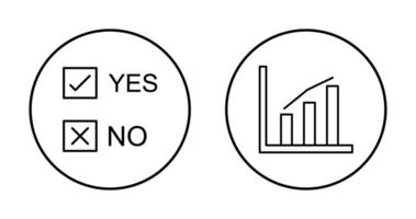 Oui non option et statistiques icône vecteur