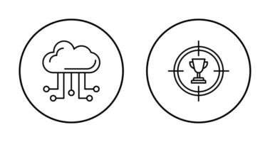 nuage l'informatique et cible icône vecteur