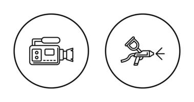 aérographe et vidéo caméra icône vecteur
