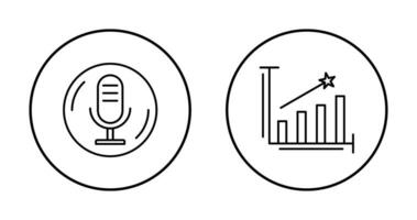 microphone et ligne bars icône vecteur