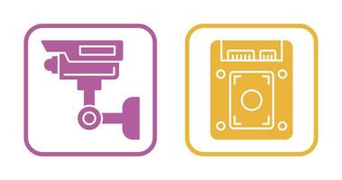 vidéosurveillance et ssd icône vecteur