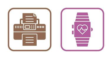 montre intelligente et imprimante icône vecteur