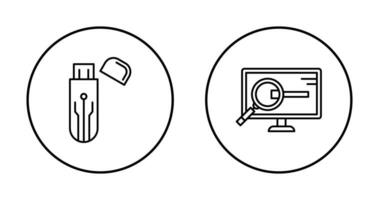 USB et chercher icône vecteur