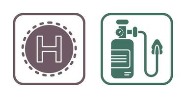héliport et oxygène icône vecteur