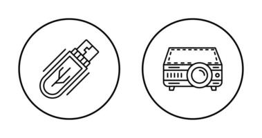 USB conduire et projecteur icône vecteur