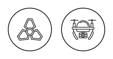 atterrisseur et caméra drone icône vecteur