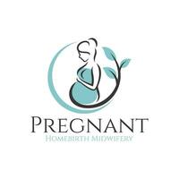 grossesse logo Enceinte femme maternel vecteur illustration